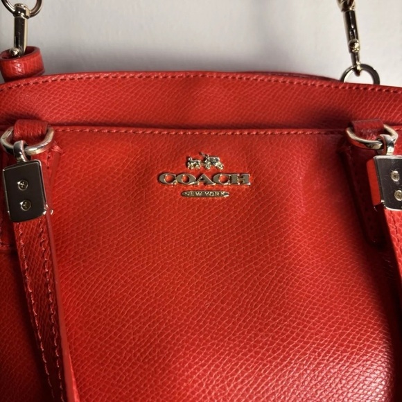 Coach Minetta Mini Cherry Red Triple Compartment Tote - Picture 4 of 11